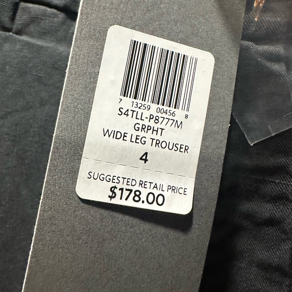 Eileen Fisher Wide Leg Trouser Pants Graphite NEW NWT REG $178 Grey Sz 4 - Picture 2 of 3